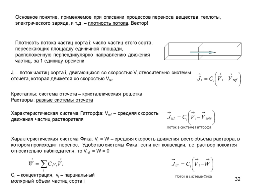 32 Основное понятие, применяемое при описании процессов переноса вещества, теплоты, электрического заряда, и т.д.